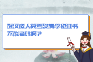 武汉成人高考没有学位证书不能考研吗？